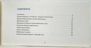 1975 Mercedes-Benz 230 Owners Emission Systems Manual