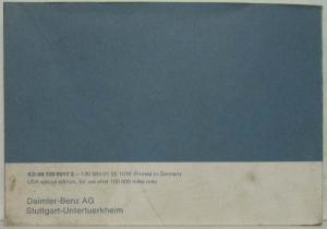 1976 Mercedes Benz Service Booklet - USA Special Edition - Over 100000 Miles