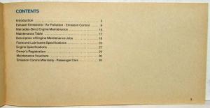 1978 Mercedes-Benz 240D 300D 300CD Owners Emission Systems Manual