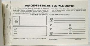 1980 Mercedes-Benz Domestic Passenger Cars Owners Service & Warranty Policy