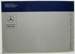 1982 Mercedes-Benz 190D 2.2 Chassis 201D Owners Manual