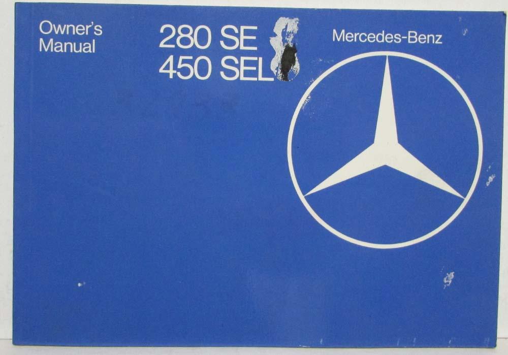 1973 280SE MERCEDES BENZ OWNERS MANUAL PDF visual data 2