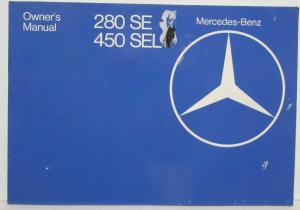 1982 Mercedes Benz 280SE 450SEL Owners Manual