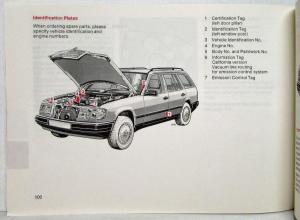 1988 Mercedes-Benz 300TE Owners Manual