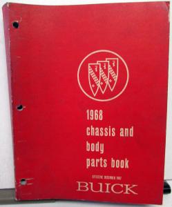 1968 Buick Dealer Chassis & Body Parts Book Catalog Skylark GS Wildcat Riviera