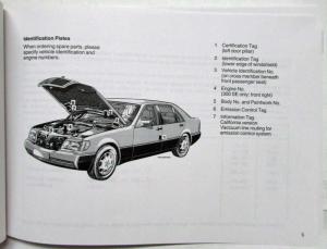 1990 Mercedes-Benz 300-400SE 500-600 SEL 300SD Model 140 USA Illus Parts Catalog