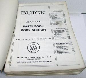 1940-1970 Buick Dealer Master Body Parts Book Catalog Skylark GS Riviera Electra