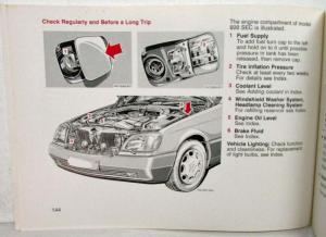 1993 Mercedes-Benz 500SEC 600SEC Owners Manual