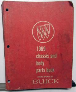1969 Buick Dealer Chassis & Body Dealer Parts Book Catalog LeSabre Riviera GS