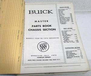 1940-1972 Buick Master Chassis & Body Parts Book Catalog Set GS Riviera Skylark