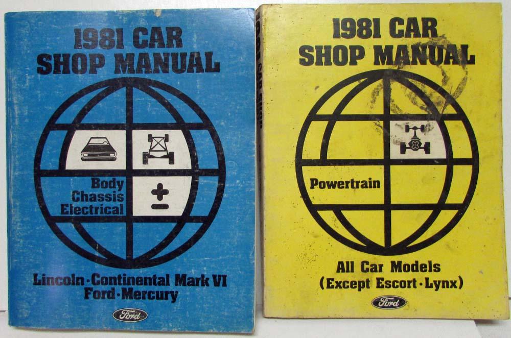 1981 Ford Mercury Lincoln Car Service Shop Manual 2 Vol Set Mark VI LTD Marquis