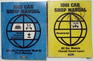 1981 Ford Mercury Lincoln Car Service Shop Manual 2 Vol Set Mark VI LTD Marquis