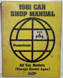 1981 Ford Mercury Car Service Shop Manual 2 Vol Set Thunderbird Cougar Mustang