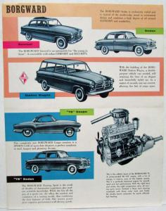 1957 Borgward Sunroom Sedan Station Wagon TS Coupe Sales Folder - US Mkt