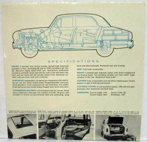 1958-1959 Peugeot 403 Sedan Sales Folder
