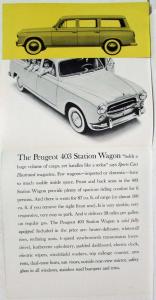 1958-1959 Peugeot 403 Station Wagon Sales Folder