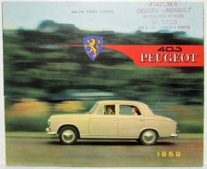 1959 Peugeot 403 Traditionally Fine Car Sales Folder - US Market