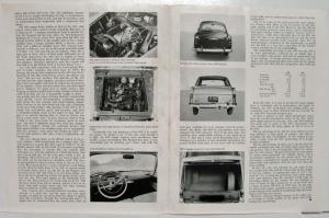 1960 Peugeot 403 & 404 Road Test Reprint Article From Car Life Magazine