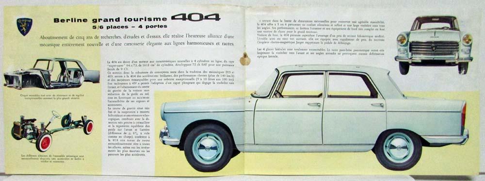 Original Vintage 1966 Peugeot 404 Sales Brochure - German Edition