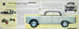1960 Peugeot 404 Sedan Sales Brochure - French Text