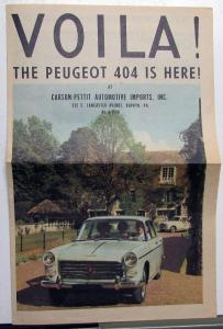 1961 Peugeot Viola! The 404 is Here Newspaper Style Sales Brochure