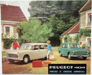 1964 Peugeot 404 Familiale Et Limousine Commerciale Sales Folder - French Text