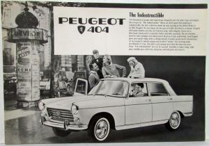1960-1965 Peugeot The Indestructible 404 Sedan Spec Sheet