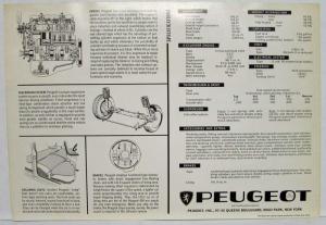 1960-1965 Peugeot The Indestructible 404 Sedan Spec Sheet