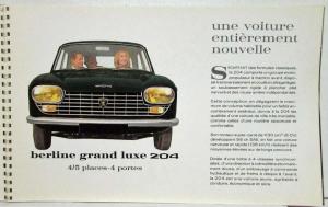 1967 Peugeot 204 Spiral Bound Sales Booklet with Acetate Overlays - French Text