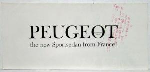 1960-1969 Peugeot New Sport Sedan from France Sales Folder/Mailer