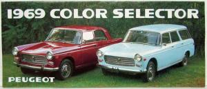 1969 Peugeot Color Selector Paint Chips and Interiors Sales Folder