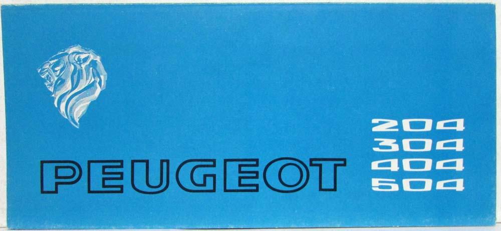 1970 Peugeot 204 304 404 504 Sales Folder - French Text