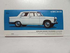 1970 Peugeot 204 304 404 504 Sales Folder - French Text