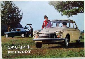 1970 Peugeot 204 Sedan and Station Wagon Sales Brochure - French Text