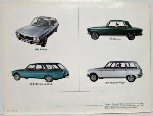 1970 Peugeot 304 Sales Folder