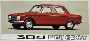 1970 Peugeot 304 Sales Folder Spec Sheet - French Text