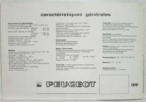 1970 Peugeot 304 Sales Brochure - French Text