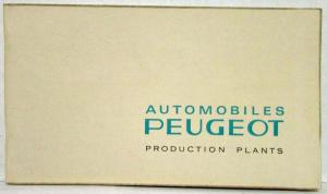 1972 Peugeot Automobiles Production Car Plants Booklet