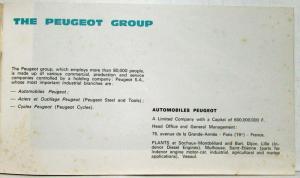 1972 Peugeot Automobiles Production Car Plants Booklet