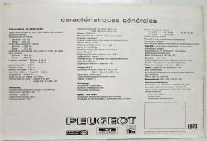 1973 Peugeot 304 Sales Brochure - French Text