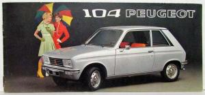 1974 Peugeot 104 with Umbrella on Cover Sales Brochure - French Text