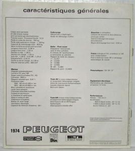 1974 Peugeot 104 Sedan with Denim Clad Crew Sales Brochure - French Text