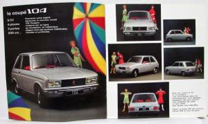 1974 Peugeot 104 Sales Brochure - French Text