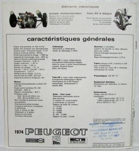 1974 Peugeot 104 Sales Brochure - French Text