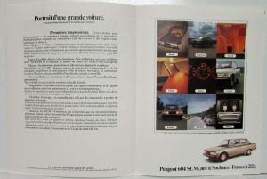 1975 Peugeot 604 SL V6 Sales Brochure - French Text