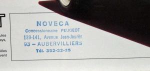 1975 Peugeot 104 Coupe Sales Brochure - French Text
