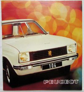 1975 Peugeot 104 Sedan Sales Brochure - French Text