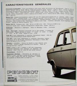 1975 Peugeot 304 Sedan and Station Wagon Sales Brochure - French Text