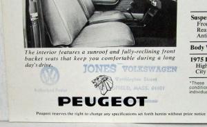 1975 Peugeot 504 Diesel Sedan Spec Sheet