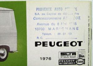 1976 Peugeot 204 404 & J7 Sales Brochure - French Text